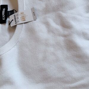 Express Classic White Knit Top with built in shoulder pads